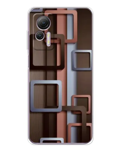 Чехол для Ulefone Note 14 с картинкой «Коричневые объемные квадраты» Чехол для Ulefone Note 14 с картинкой «Коричневые объемные квадраты»