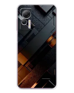 Чехол для Ulefone Note 14 с картинкой «Черные геометрические блоки»