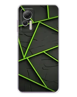 Чехол для Ulefone Note 14 с картинкой «Зеленые геометрические линии»