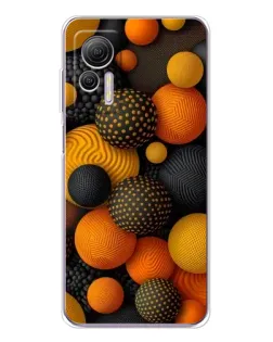 Чехол для Ulefone Note 14 с картинкой «Объемные оранжевые сферы»