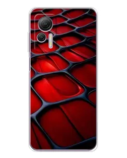 Чехол для Ulefone Note 14 с картинкой «Красная глянцевая сетка»