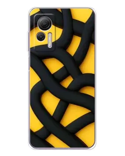 Чехол для Ulefone Note 14 с картинкой «Черное желтое переплетение»