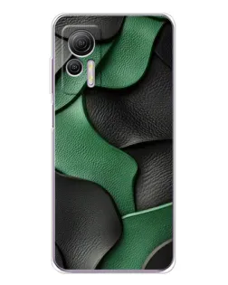 Чехол для Ulefone Note 14 с картинкой «Зеленые кожаные волны»