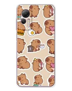 Чехол для Ulefone Note 14 с картинкой «Капибары паттерн»