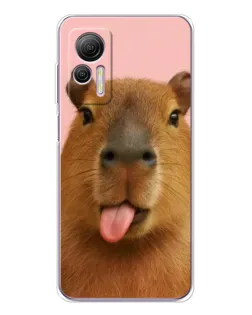 Чехол для Ulefone Note 14 с картинкой «Капибара с языком»