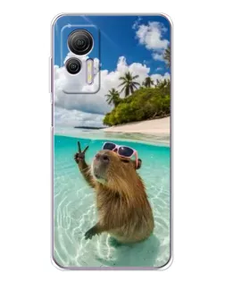 Чехол для Ulefone Note 14 с картинкой «Капибара на море»