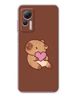 Чехол для Ulefone Note 14 с картинкой «Капибара с сердцем»