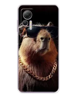 Чехол для Ulefone Note 14 с картинкой «Капибара золотая цепь»