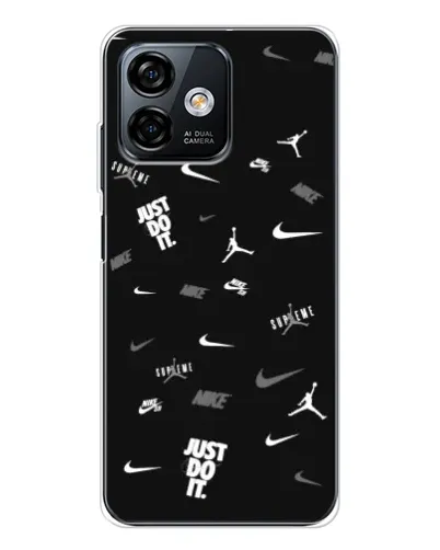 Чехол для Ulefone Note 16 Pro с картинкой «Nike Black Pattern»