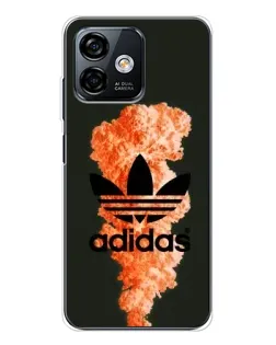 Чехол для Ulefone Note 16 Pro с картинкой «Оранжевый дым Adidas»