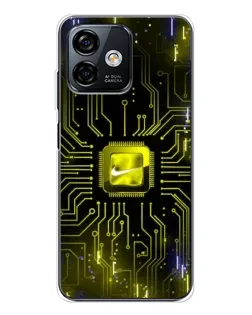 Чехол для Ulefone Note 16 Pro с картинкой «Nike — золотая искра»