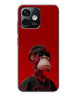 Чехол для Ulefone Note 16 Pro с картинкой «Bored Ape в красном»