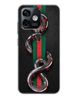 Чехол для Ulefone Note 16 Pro с картинкой «Gucci — змея на полосе» Чехол для Ulefone Note 16 Pro с картинкой «Gucci — змея на полосе»