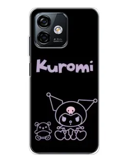 Чехол для Ulefone Note 16 Pro с картинкой «Kuromi — черный минимализм»