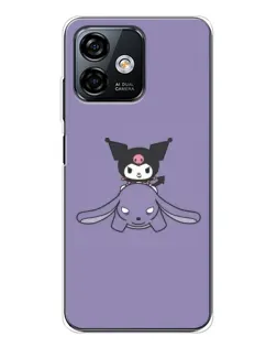 Чехол для Ulefone Note 16 Pro с картинкой «Kuromi на лиловом фоне»