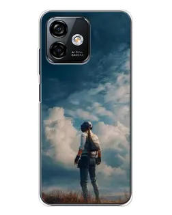 Чохол для Ulefone Note 16 Pro з картинкою «Герой PUBG на скелі»