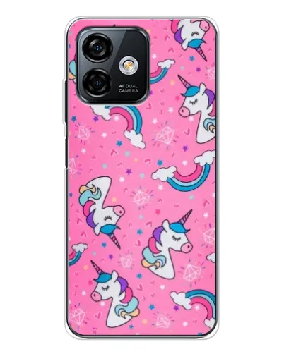 Чехол для Ulefone Note 16 Pro с картинкой «Unicorn паттерн розовый»