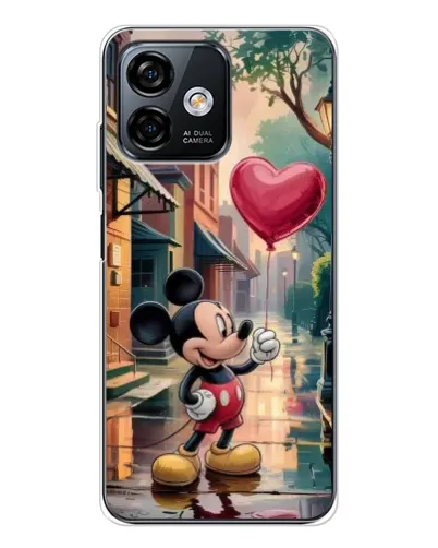 Чехол для Ulefone Note 16 Pro с картинкой «Микки и шарик-сердце»