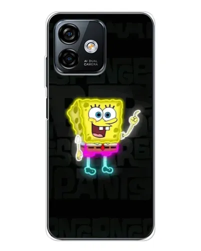 Чехол для Ulefone Note 16 Pro с картинкой «Неоновый Губка Боб»
