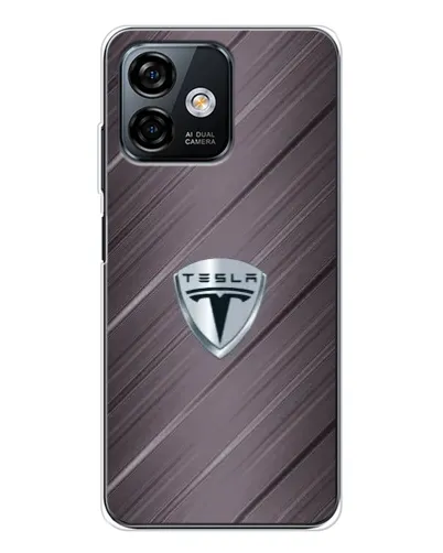 Чохол для Ulefone Note 16 Pro з картинкою «Металева текстура Tesla»