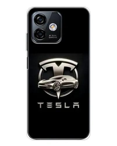 Чохол для Ulefone Note 16 Pro з картинкою «Tesla — срібне авто»