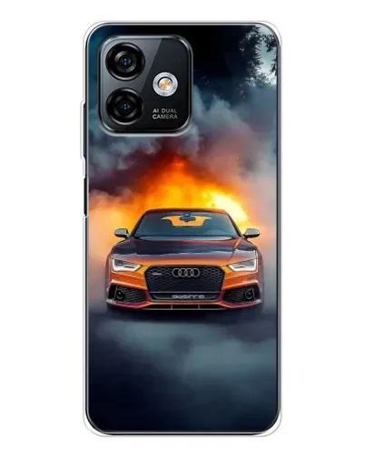 Чохол для Ulefone Note 16 Pro з картинкою «Audi у вогняному диму»