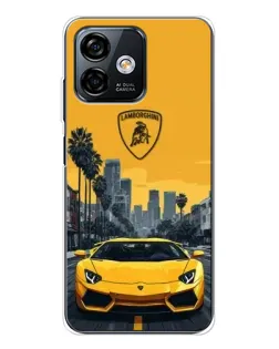 Чохол для Ulefone Note 16 Pro з картинкою «Жовтий Lamborghini місто»