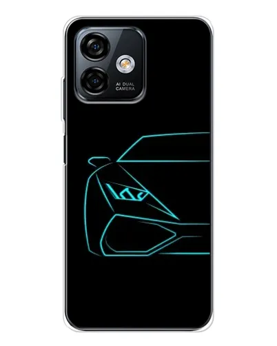 Чохол для Ulefone Note 16 Pro з картинкою «Блакитний силует Lamborghini»