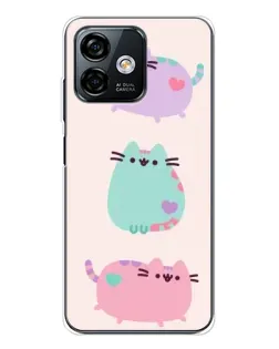 Чехол для Ulefone Note 16 Pro с картинкой «Pusheen трио»