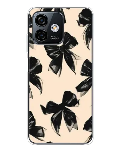Чохол для Ulefone Note 16 Pro з картинкою «Патерн чорні банти»