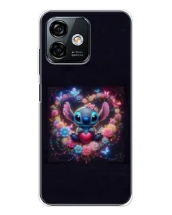 Чехол для Ulefone Note 16 Pro с картинкой «Stitch в цветах»