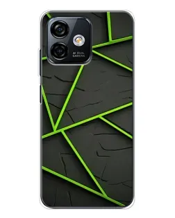 Чохол для Ulefone Note 16 Pro з картинкою «Зелені геометричні лінії»