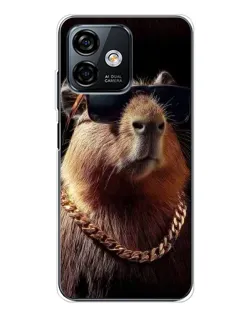 Чехол для Ulefone Note 16 Pro с картинкой «Капибара золотая цепь»