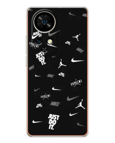 Чехол для Ulefone Note 17 Pro с картинкой «Nike Black Pattern» Чехол для Ulefone Note 17 Pro с картинкой «Nike Black Pattern»