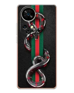 Чехол для Ulefone Note 17 Pro с картинкой «Gucci — змея на полосе» Чехол для Ulefone Note 17 Pro с картинкой «Gucci — змея на полосе»