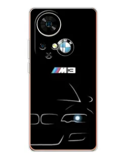 Чехол для Ulefone Note 17 Pro с картинкой «Минималистичный принт BMW M3»
