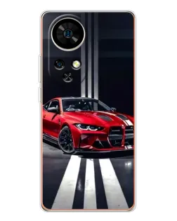 Чехол для Ulefone Note 17 Pro с картинкой «Красная BMW на дороге»