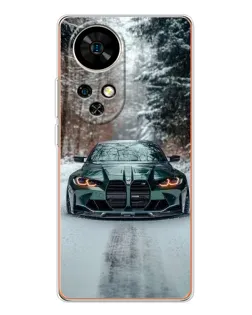Чехол для Ulefone Note 17 Pro с картинкой «BMW в зимнем лесу»
