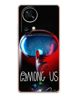 Чохол для Ulefone Note 17 Pro з картинкою «Червоний імпостер — макро»