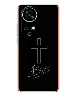 Чехол для Ulefone Note 17 Pro с картинкой «Графический крест Jesus»