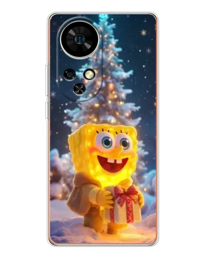 Чехол для Ulefone Note 17 Pro с картинкой «Рождественский Спанч Боб»