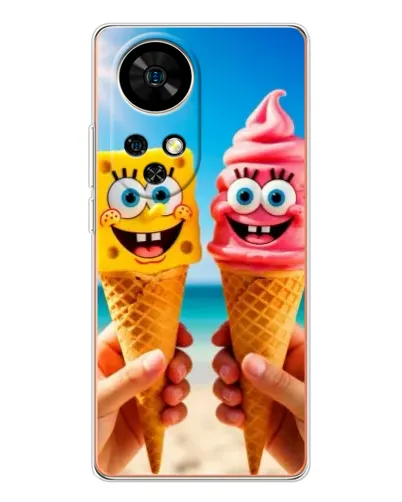Чехол для Ulefone Note 17 Pro с картинкой «Спанч Боб мороженое»