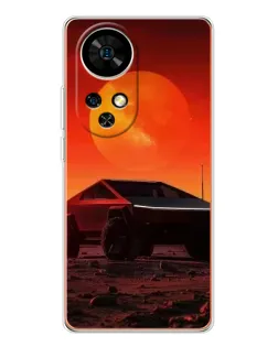 Чехол для Ulefone Note 17 Pro с картинкой «Cybertruck на Марсе»