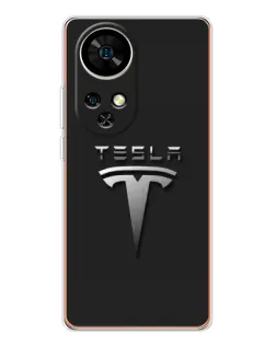 Чехол для Ulefone Note 17 Pro с картинкой «Стальной логотип Tesla»