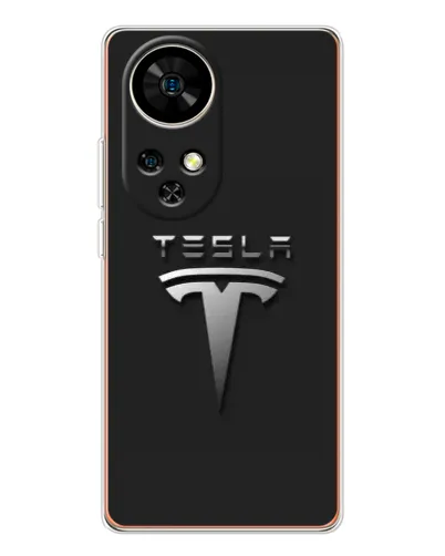Чехол для Ulefone Note 17 Pro с картинкой «Стальной логотип Tesla»