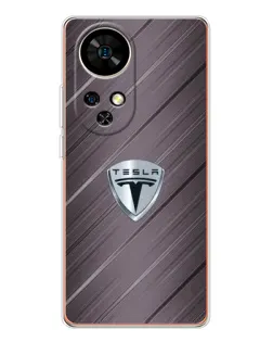 Чехол для Ulefone Note 17 Pro с картинкой «Металлическая текстура Tesla»