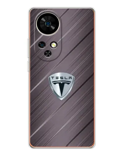 Чехол для Ulefone Note 17 Pro с картинкой «Металлическая текстура Tesla»