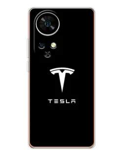 Чехол для Ulefone Note 17 Pro с картинкой «Tesla White Logo»
