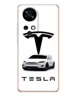 Чехол для Ulefone Note 17 Pro с картинкой «Tesla White Style»