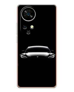 Чехол для Ulefone Note 17 Pro с картинкой «Фары Tesla Night»